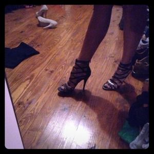 Aldo high heels and matching Aldo clutch