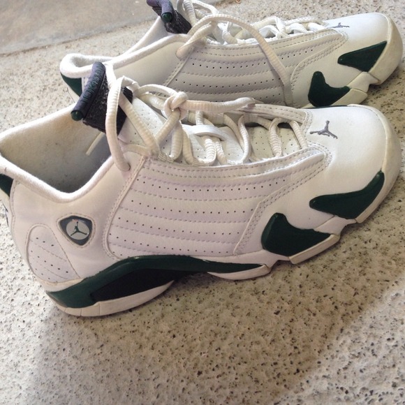 Green Jordan 14's