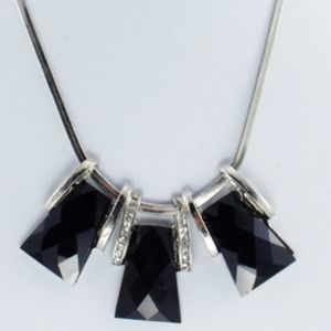 Black and silver geometric necklace
