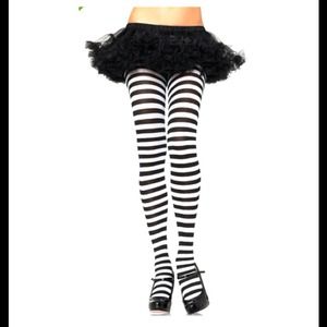 Tights Pantyhose White /Black