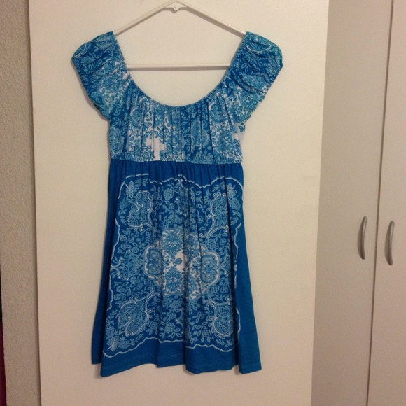 Blue paisley print summer dress