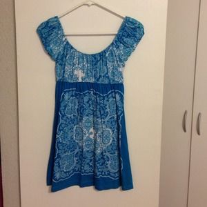 Blue paisley print summer dress