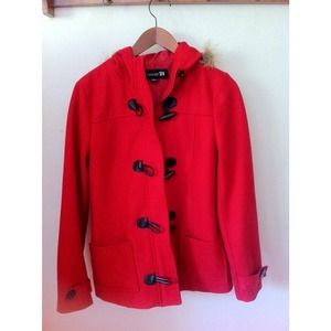 ❤️ Forever 21 Red Peacoat WORN ONCE ❤️