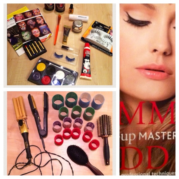 Makeup, hair stuff, book