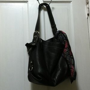 Coach black leather hobo style bag