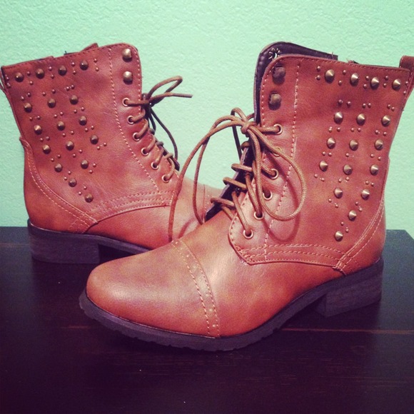 Studded combat boots