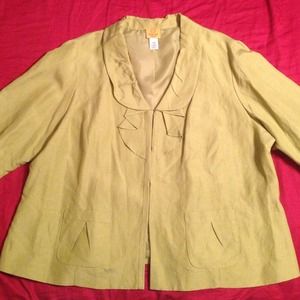 ✂️PRICE CUT!✂️ bright green linen blend jacket