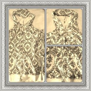 Zip up jacket damask design white and grey➰