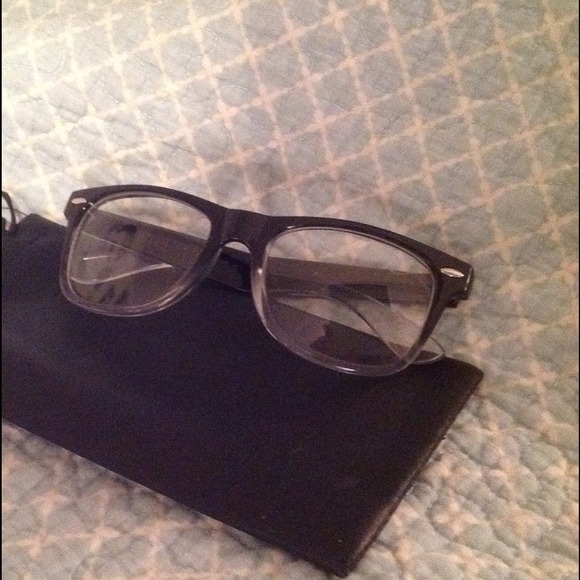 Black/Clear ombré hipster nerd glasses frames