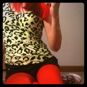 Lime green leopard print tank