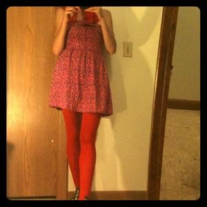 Pink leopard print strapless dress