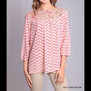SOLD..."NEW* Pink Striped Blouse... Size Medium
