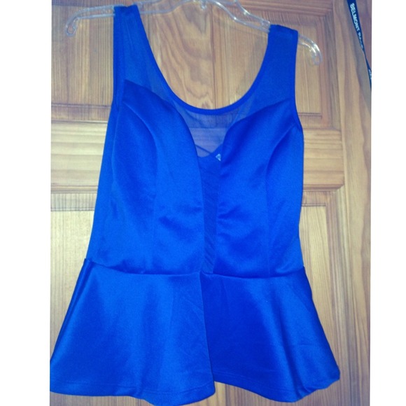 Royal Blue Peplum Shirt