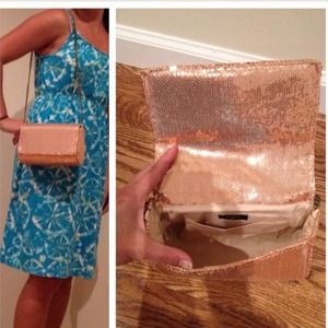 NWT Jcrew Factory pink sequin evening bag