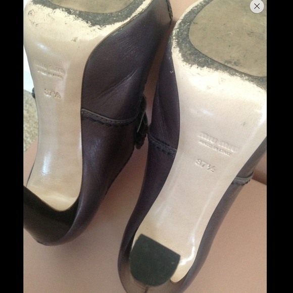 Host Pick MIU MIU gray leather Mary Jane pump 37.5 - Picture 4 of 5