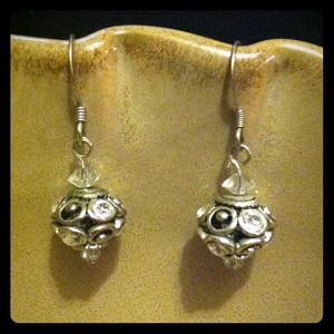 Swavorski crystal and sterling silver earrings