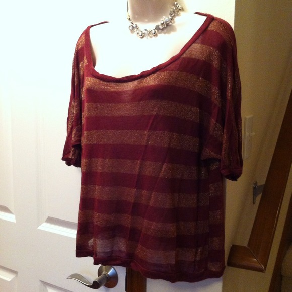 Soprano Tops - top by Soprano burgundy & gold. Bundle sale