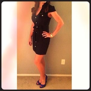 LBD button cotton dress