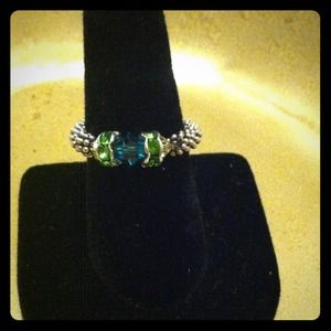 Green Swavorski crystal ring