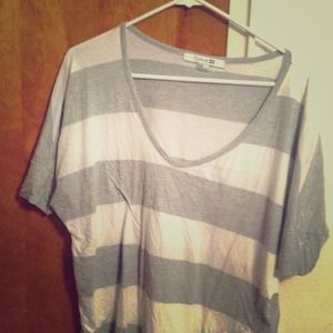 Forever 21 Gray&White Striped Top