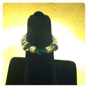 Emerald green Swavorski ring