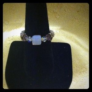 White Swavorski crystal ring