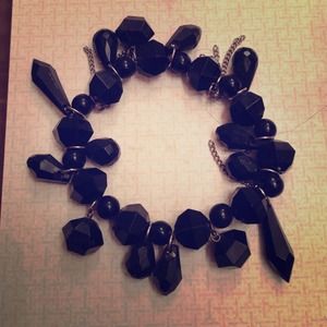 Black stretchy charm bracelet