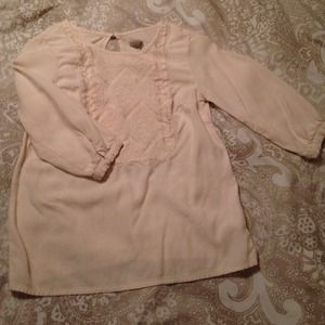 Ivory Embroidered Ecoté Top