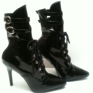 Ellie Granny Patent Leather Boots