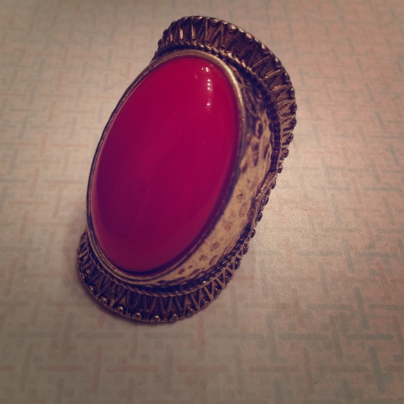 Gold & reddish/orange cocktail ring