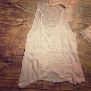 White lace tank top flowing