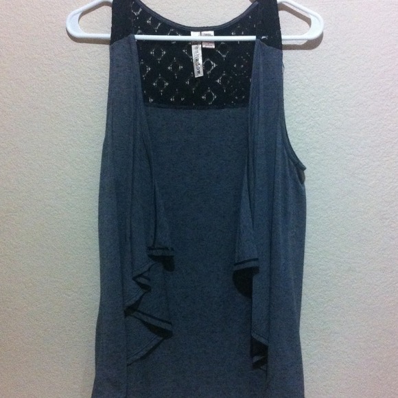 Flowy black tank cardigan