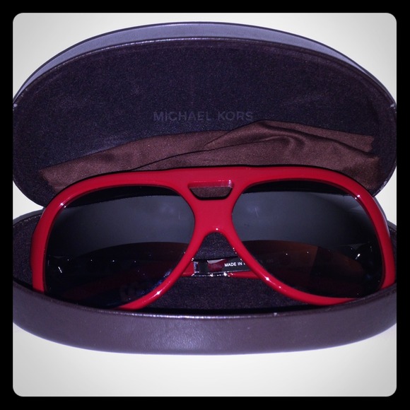 Authentic!✨MICHAEL KORS Red Aviator Sunglasses👓