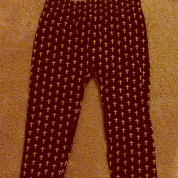 Black/mustard cross printed leggings!✨