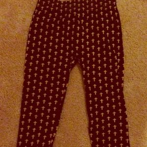 Black/mustard cross printed leggings!✨