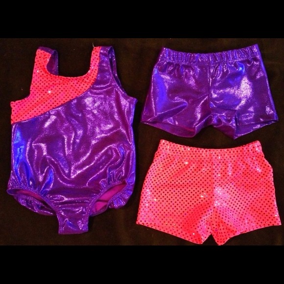 SOLD Girl's Gymnastics leotard gym shorts