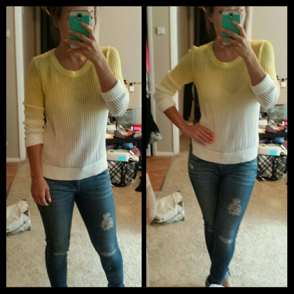 bp Sweaters - FINAL SALE! Yellow Ombre Mesh Sweater