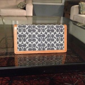 Coach Signature Check Book Cover - Denim