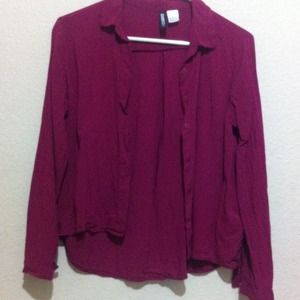H&M button up shirts, dark pink & navy blue
