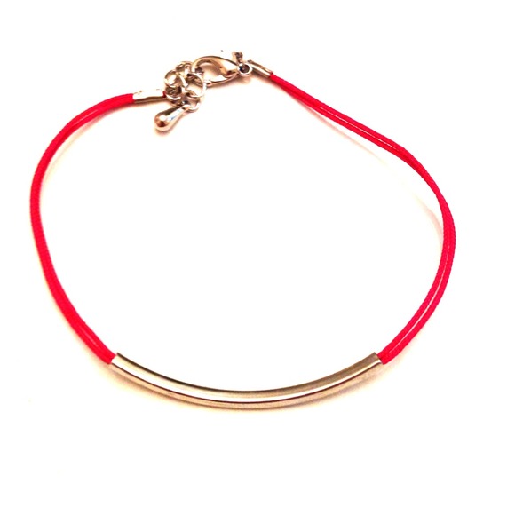 Hot pink & silver bracelet