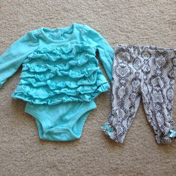 ***SOLD***Baby girl ruffle shirt and snakeskin leg