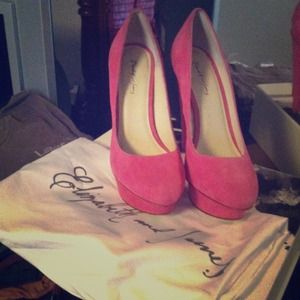 Elizabeth and James Shoes - Elizabeth and James hot pink suede heels Elizabeth and James Shoes - Elizabeth and James hot pink suede heels