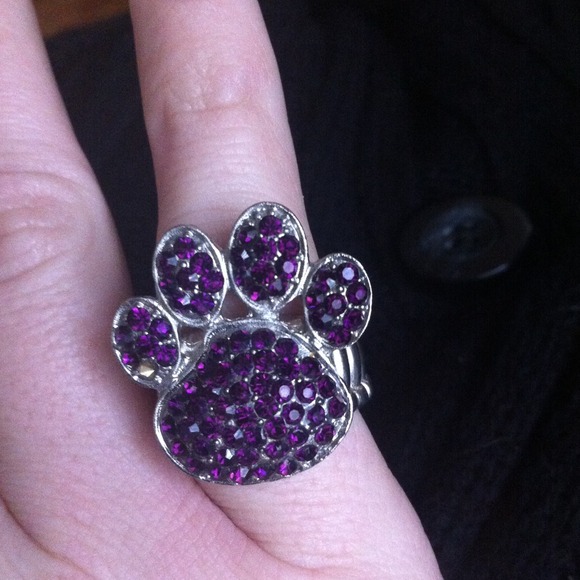 Tiger Claw ring - purple stones