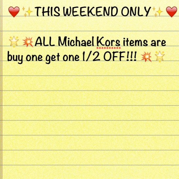 Buy one Michael Kors item. get one half off!!