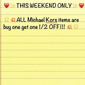 Buy one Michael Kors item. get one half off!!