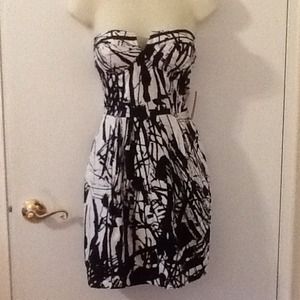 Black and White Stylish Cocktail Dress