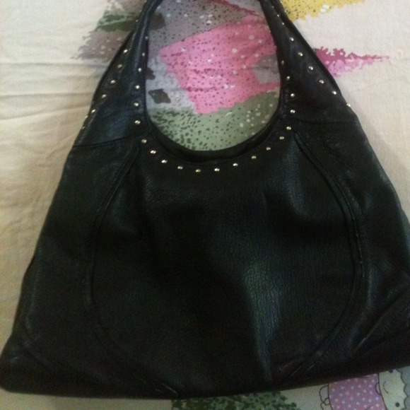 Black leather purse