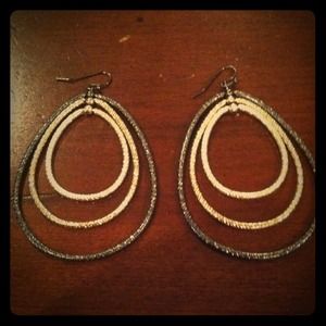 Silver/Gold/Charcoal earrings
