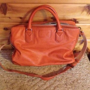 Marc by Marc Jacobs orange leather laptop bag