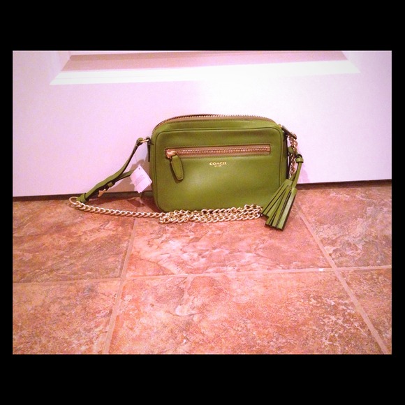 Green Coach handbag